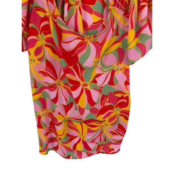 Pleione Women's Floral Print Smocked Top Size Medium‎ Boho Casual - Picture 6 of 10